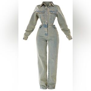 Denim Cut Out Jumpsuit - size 00 (new!)